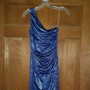 Studio Y Metallic Blue Mini Dress